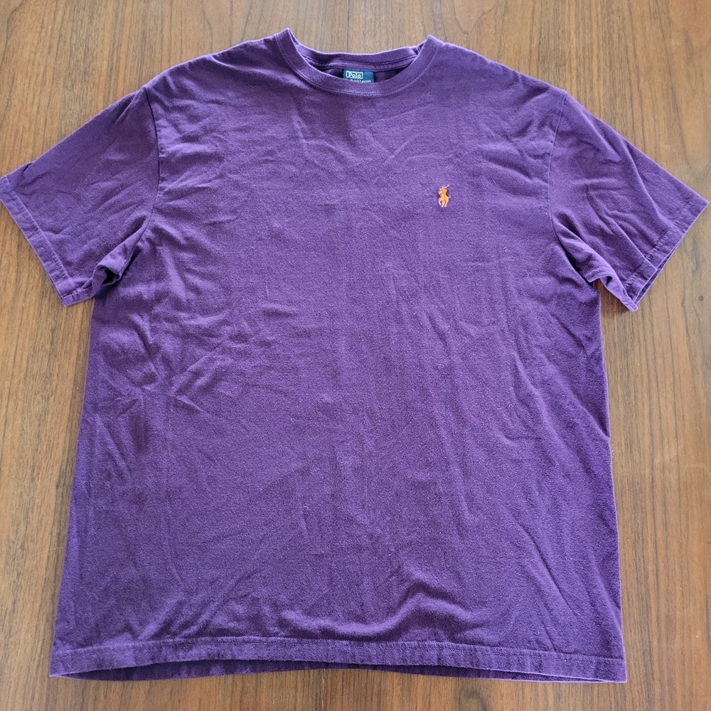 Polo Ralph Lauren Men's T-Shirt Crew Neck Made in USA Purple Size Large